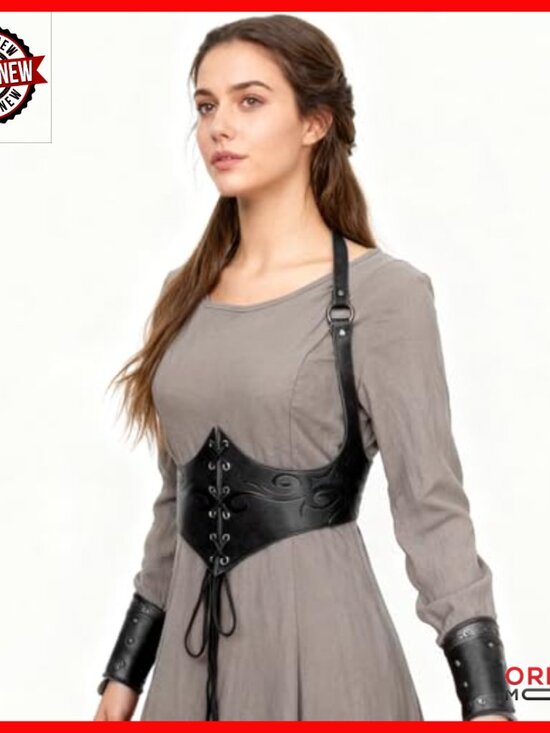 Faux Leather Corset Belt Adjustable 29-31in Renaissance Steampunk Cosplay main image 7